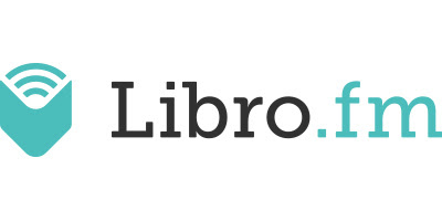 Libro.fm logo: An open book with sound waves coming out the top next to the text "Libro.fm". Copyright Libro.fm.